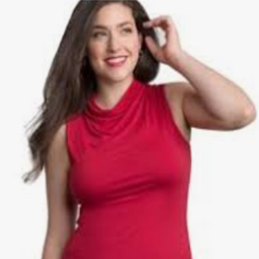 RUBY RIBBON Drape Neck Shaping Top Size SMALL